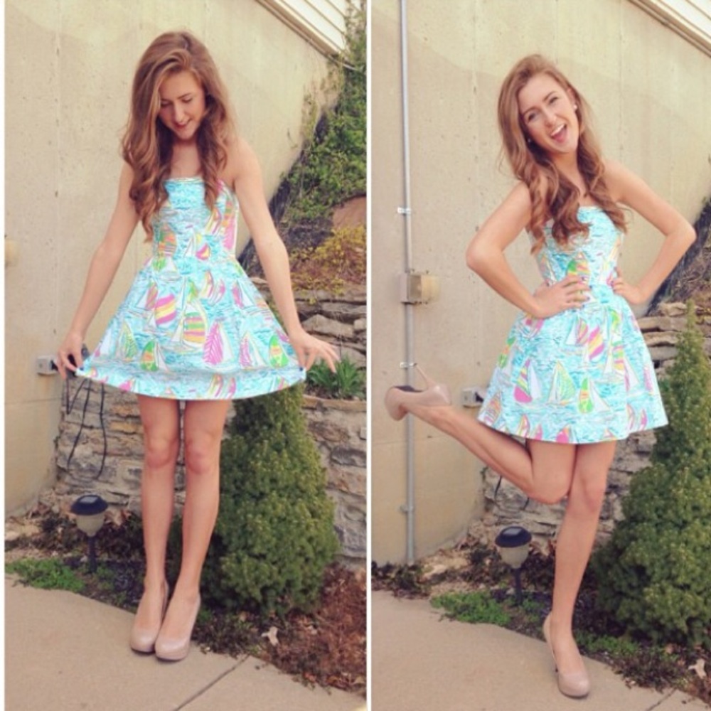 Lilly Pulitzer You Gotta Regatta Strapless Dress